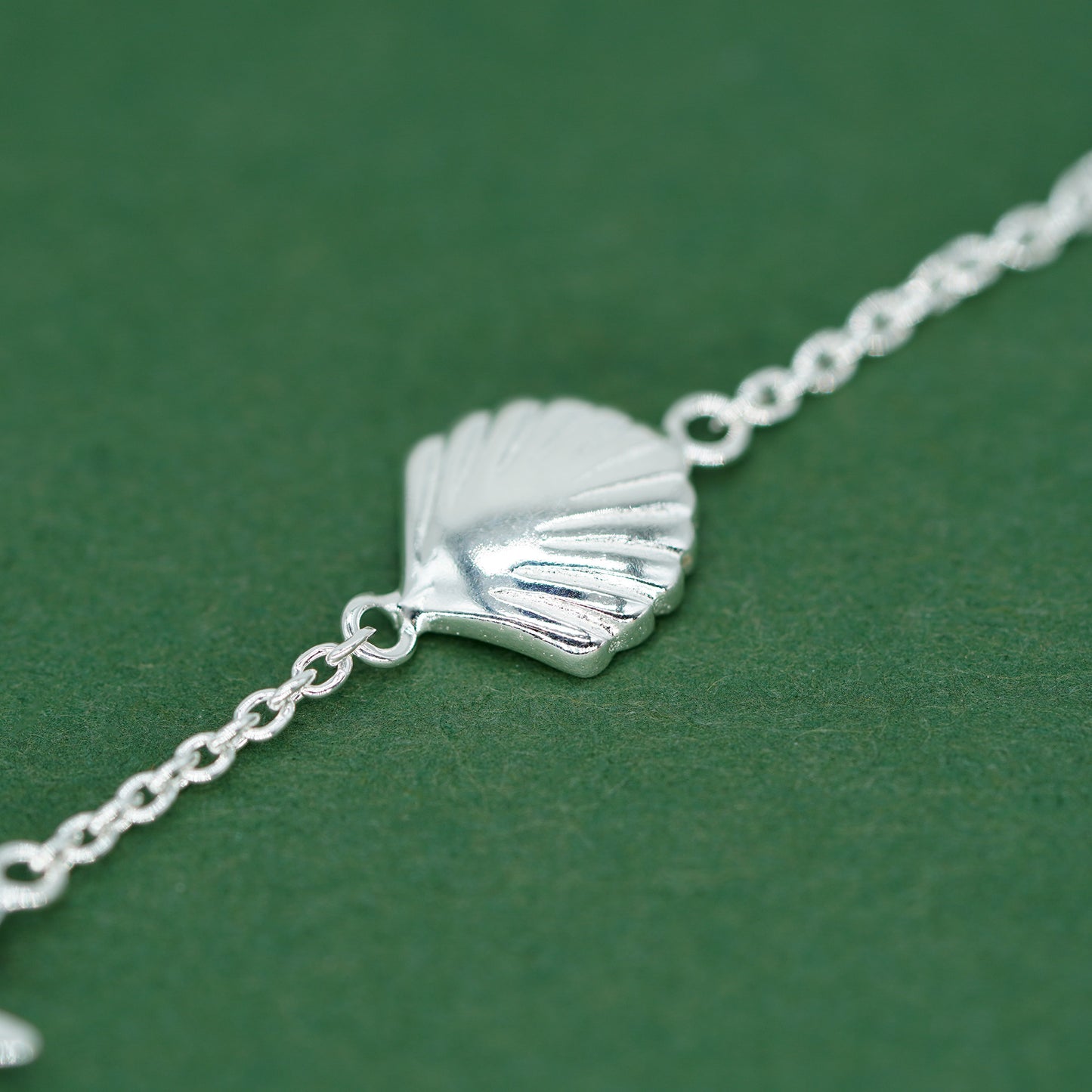 Sterling Silver Beach Charm Bracelet - Seashell, Starfish, Cowrie Shell