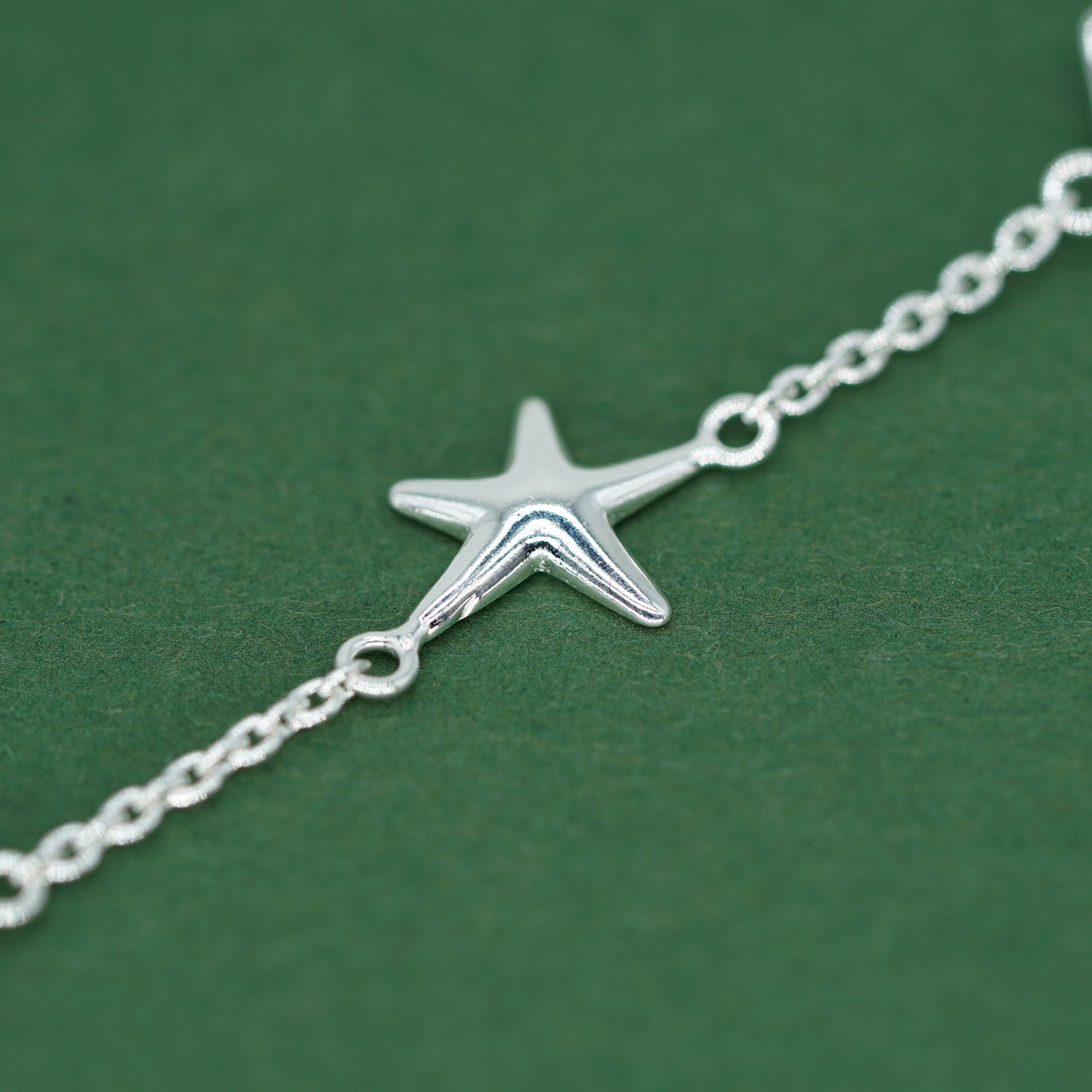 Sterling Silver Beach Charm Bracelet - Seashell, Starfish, Cowrie Shell