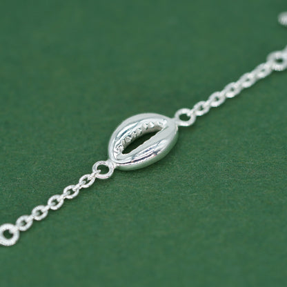 Sterling Silver Beach Charm Bracelet - Seashell, Starfish, Cowrie Shell