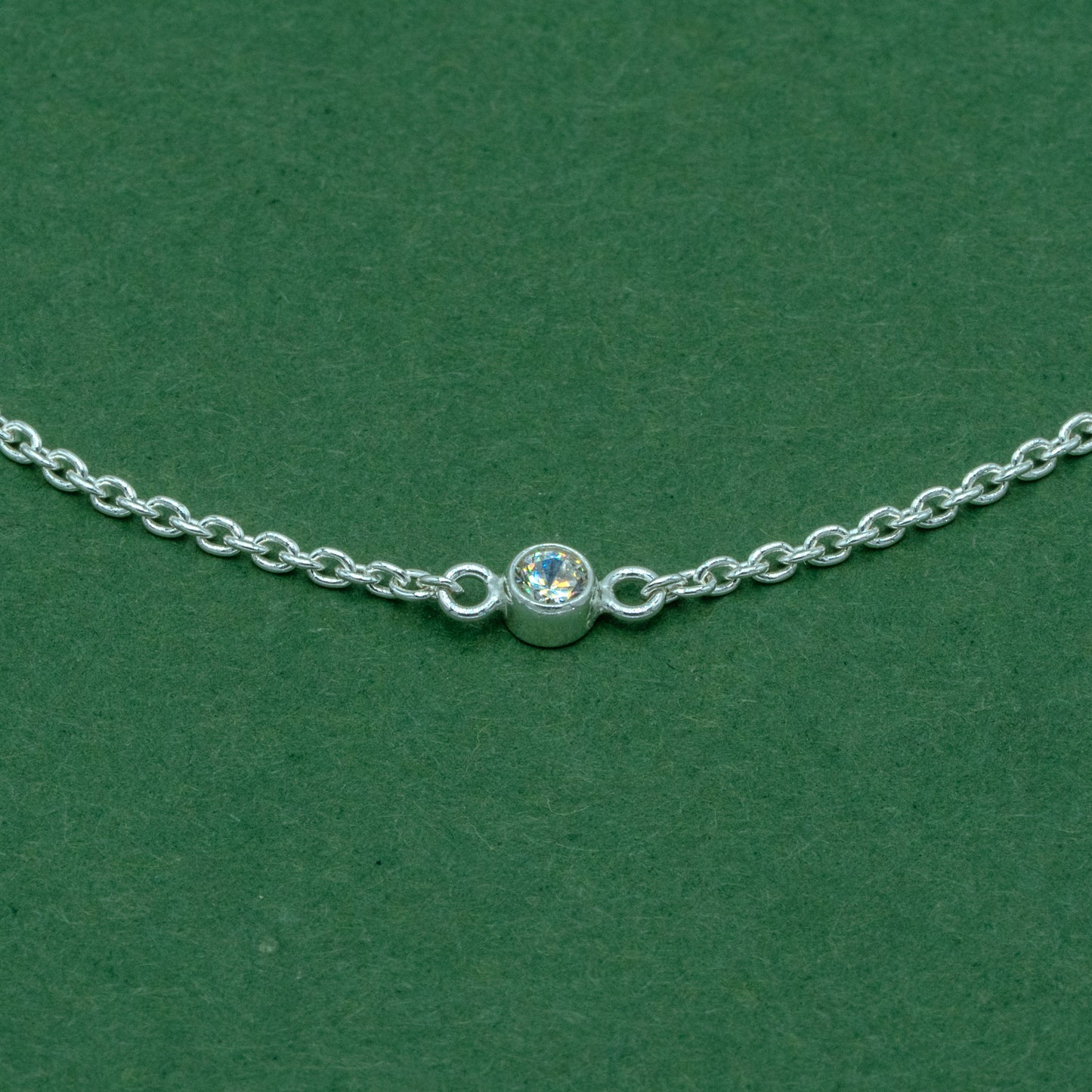 Sterling Silver Cubic Zirconia Rolo Bracelet