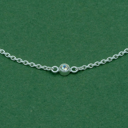 Sterling Silver Cubic Zirconia Rolo Bracelet