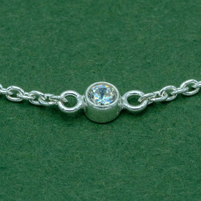 Sterling Silver Cubic Zirconia Rolo Bracelet
