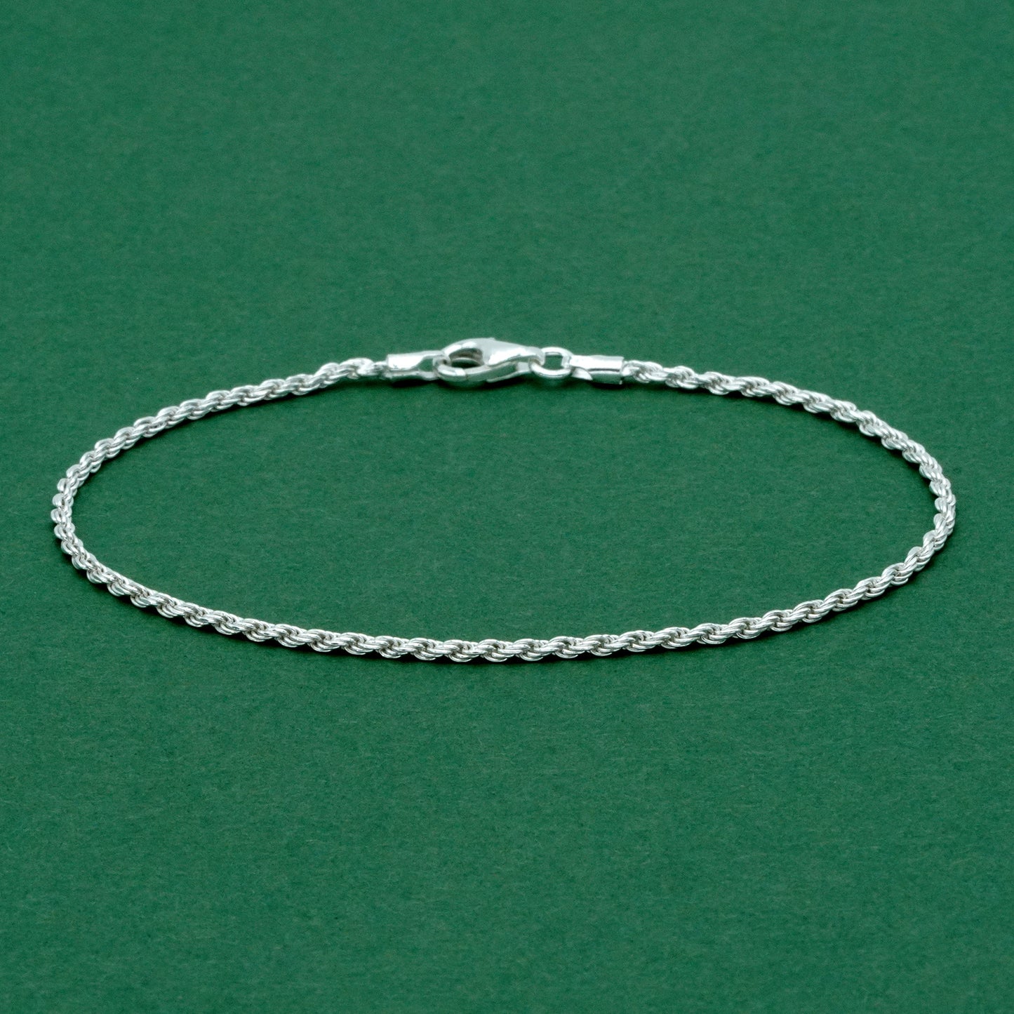 Sterling Silver 1.6mm Rope Chain Bracelet