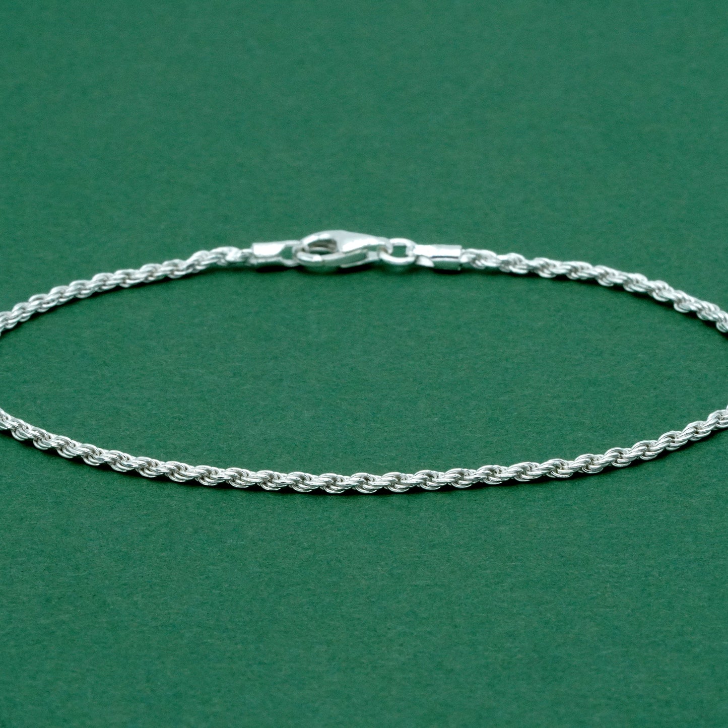 Sterling Silver 1.6mm Rope Chain Bracelet