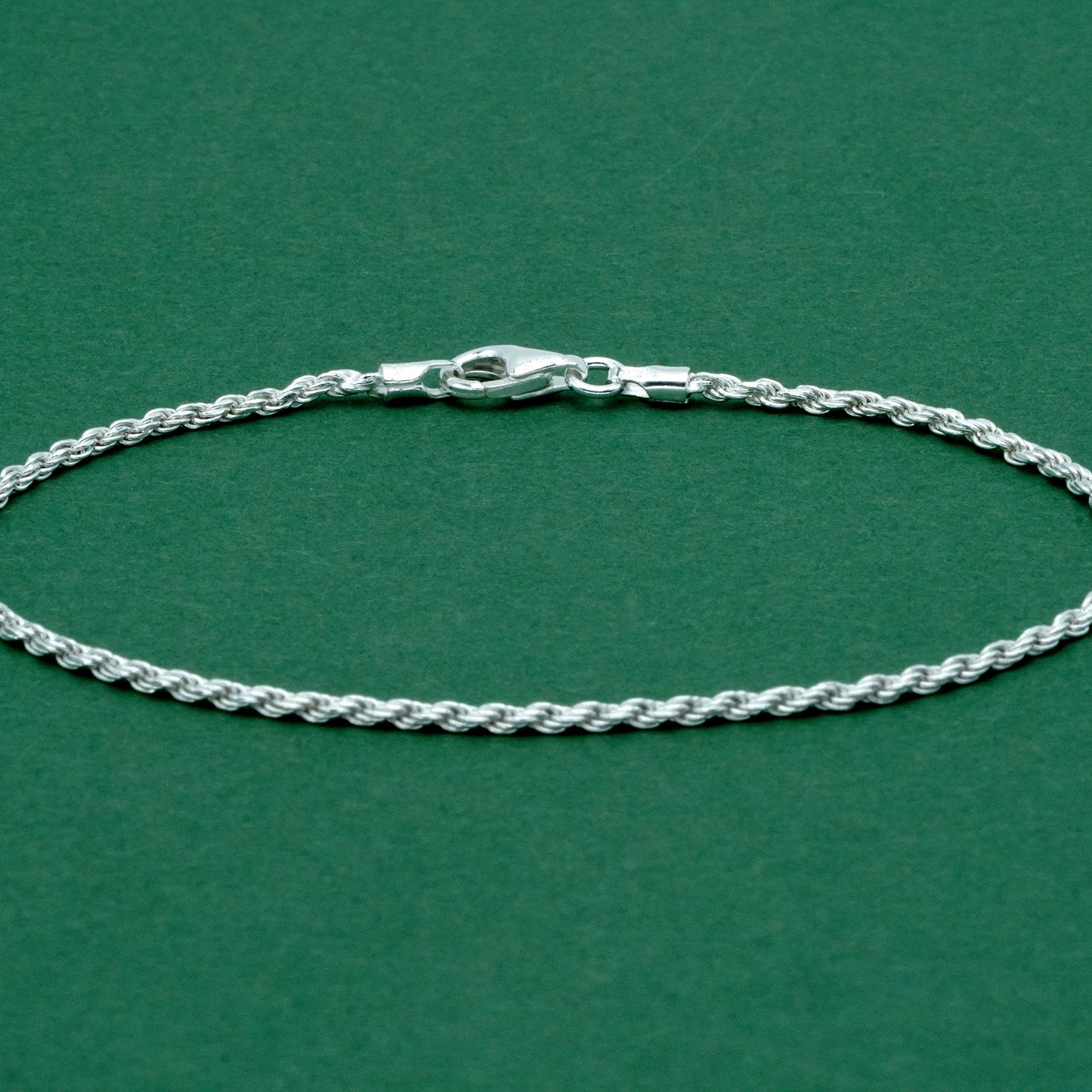 Sterling Silver 1.6mm Rope Chain Bracelet