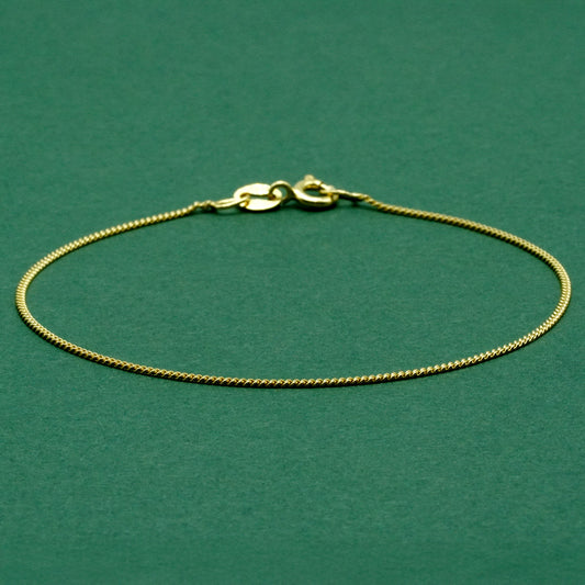 Gold Plated Sterling Silver D/C Curb Chain Bracelet