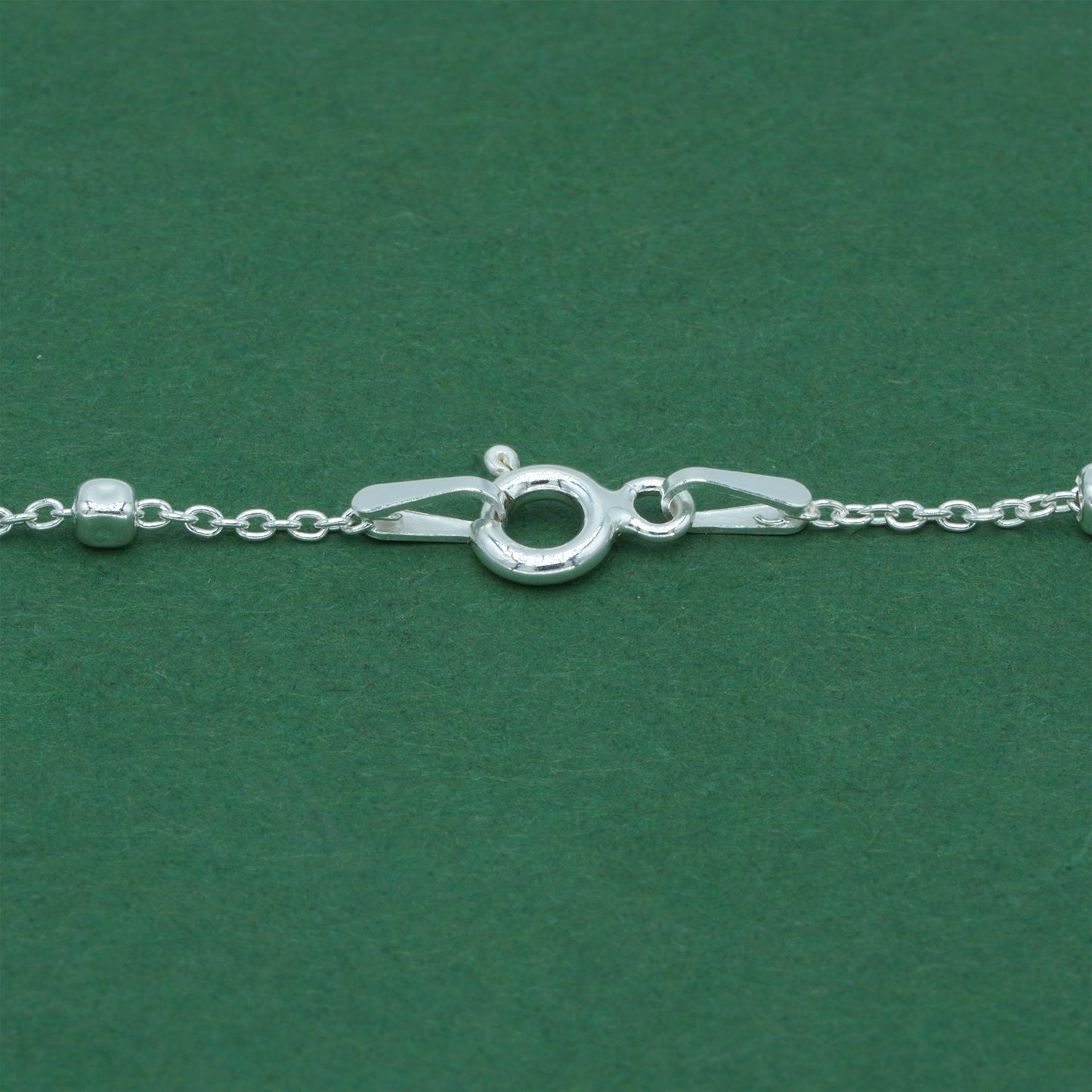 925 Sterling Silver Anchor Trace Beaded Cube Bracelet, Satellite Chain Silver Bracelet, Minimalist Dainty Everyday Jewellery