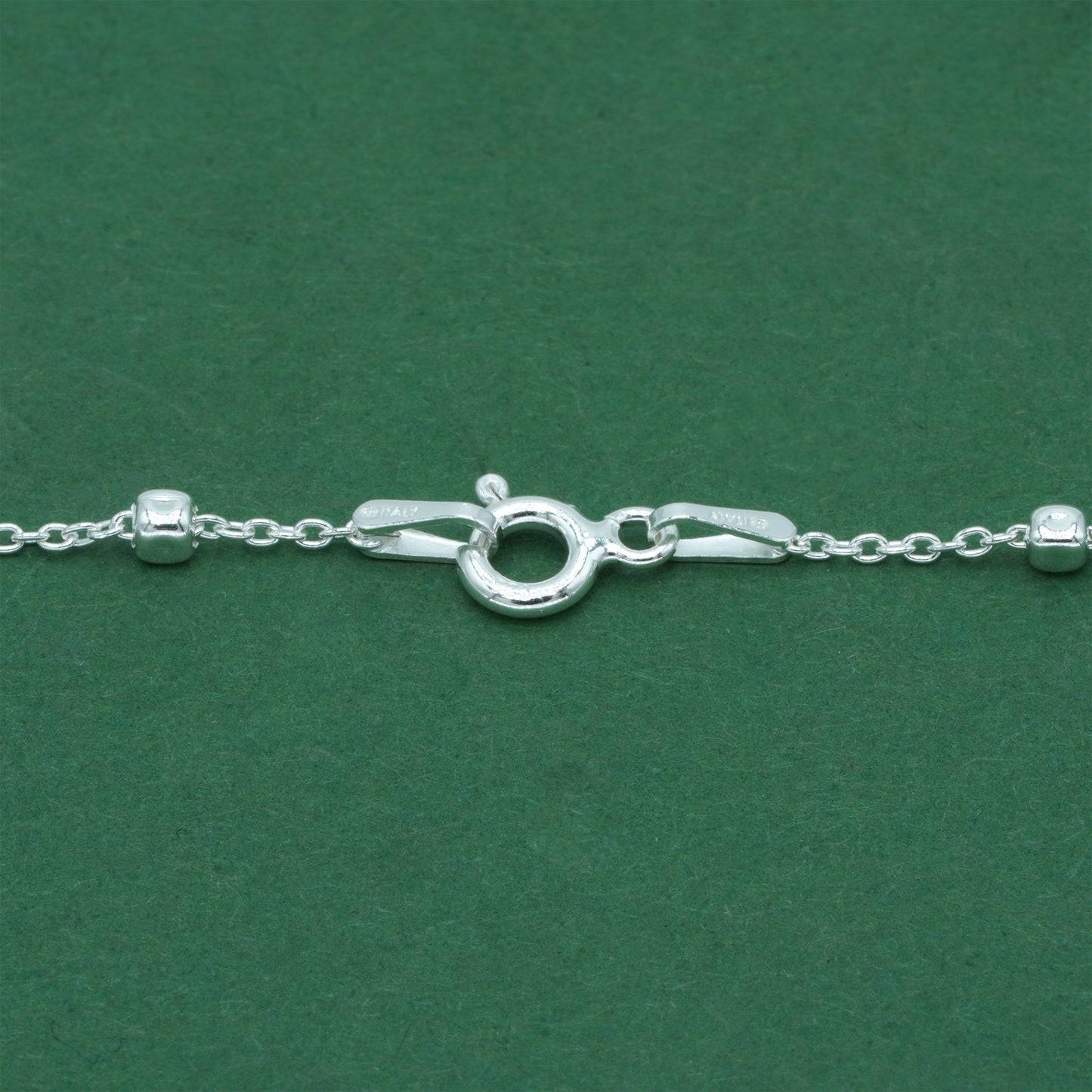 925 Sterling Silver Anchor Trace Beaded Cube Necklace, Satellite Chain Silver Necklace, Minimalist Dainty Everyday Layering Jewellery