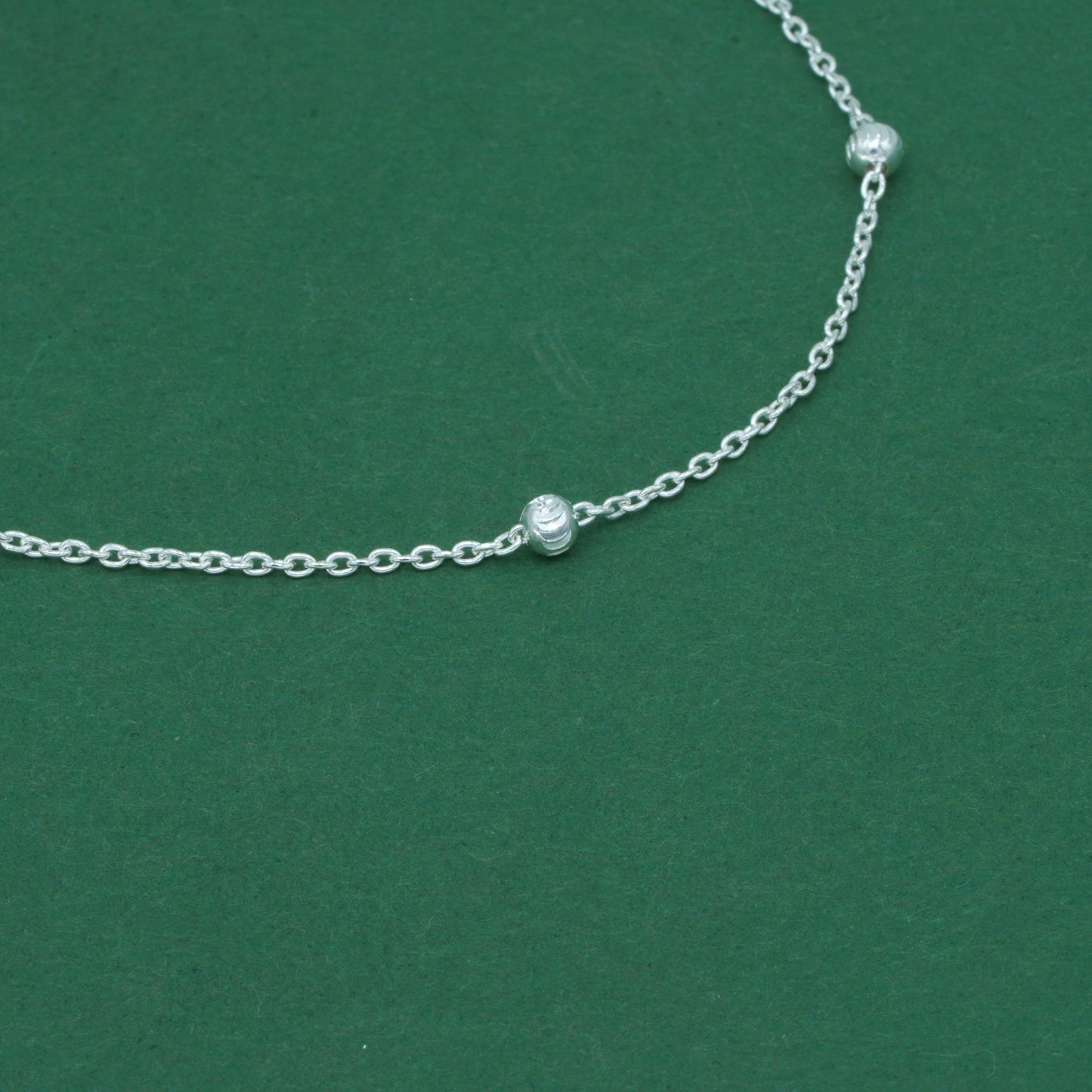 925 Sterling Silver Diamond Cut Beaded Bracelet, Satellite Chain Silver Bracelet, Minimalist Layering Everyday Jewellery