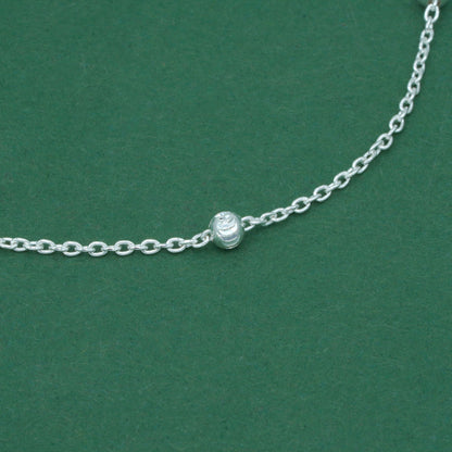 925 Sterling Silver Diamond Cut Beaded Bracelet, Satellite Chain Silver Bracelet, Minimalist Layering Everyday Jewellery