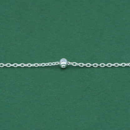 925 Sterling Silver Diamond Cut Beaded Anklet, Satellite Chain Silver Anklet, Minimalist Layering Everyday Foot Jewellery
