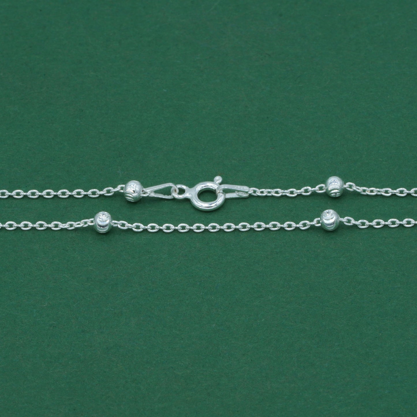 925 Sterling Silver Diamond Cut Beaded Bracelet, Satellite Chain Silver Bracelet, Minimalist Layering Everyday Jewellery