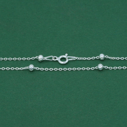925 Sterling Silver Diamond Cut Beaded Bracelet, Satellite Chain Silver Bracelet, Minimalist Layering Everyday Jewellery