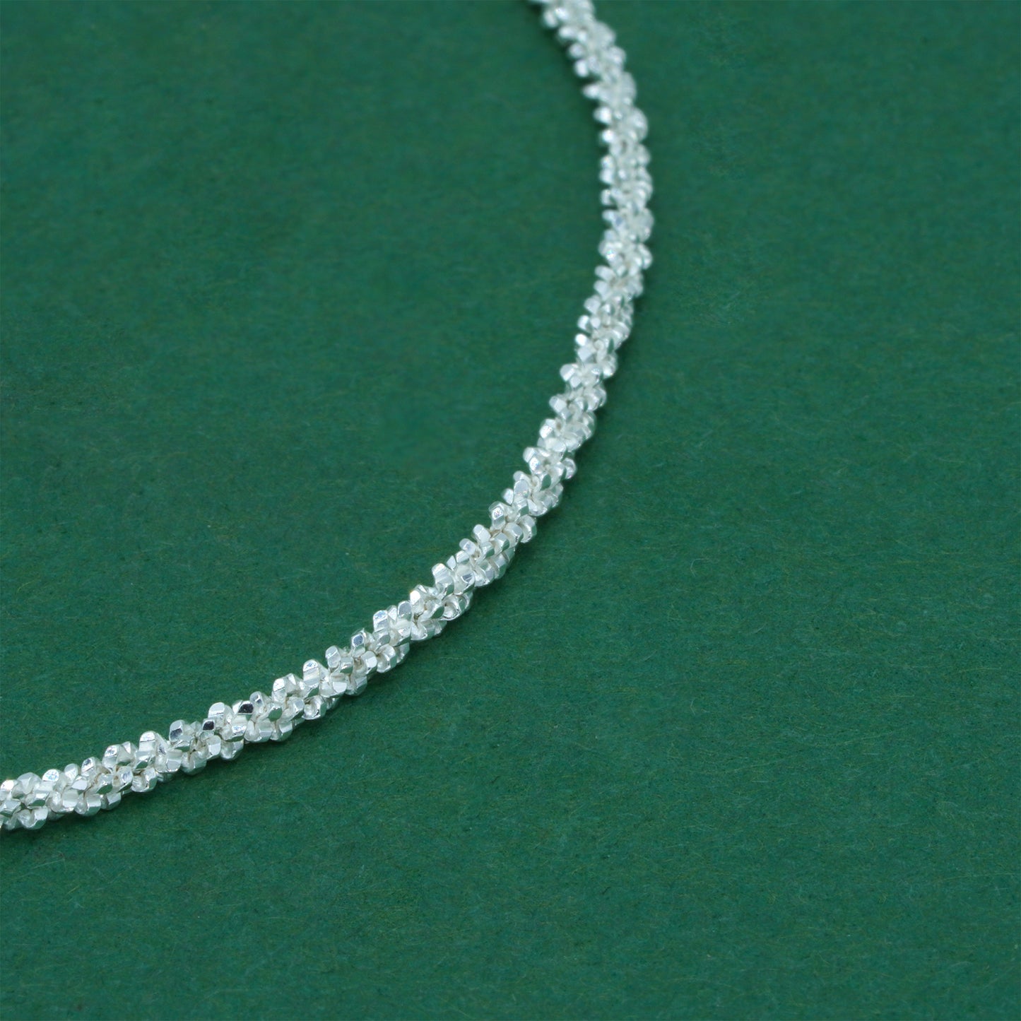925 Sterling Silver Margherita Chain Bracelet, Textured Sparkle Silver Bracelet, Minimal Stacking Everyday Jewellery