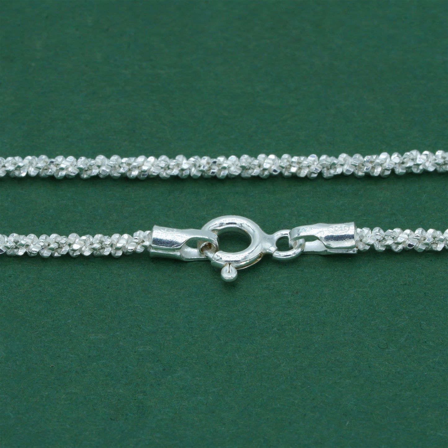 925 Sterling Silver Margherita Chain Bracelet, Textured Sparkle Silver Bracelet, Minimal Stacking Everyday Jewellery