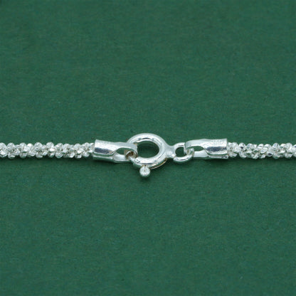 925 Sterling Silver Margherita Chain Bracelet, Textured Sparkle Silver Bracelet, Minimal Stacking Everyday Jewellery