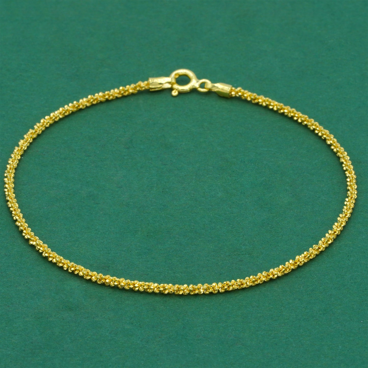 18k Gold Flash Plated Margherita Chain Bracelet, Textured Sparkle Gold Bracelet, Minimal Stacking Everyday Jewellery
