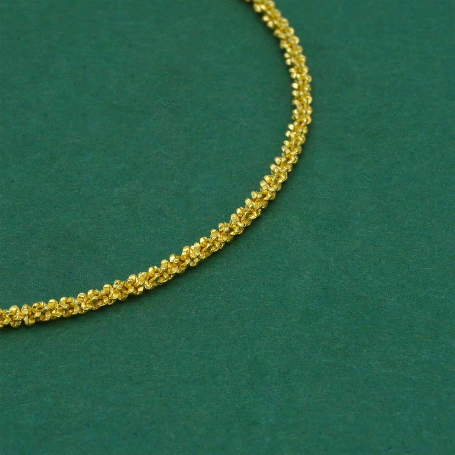 18k Gold Flash Plated Margherita Chain Anklet, Textured Sparkle Gold Anklet, Minimal Stacking Everyday Foot Jewellery