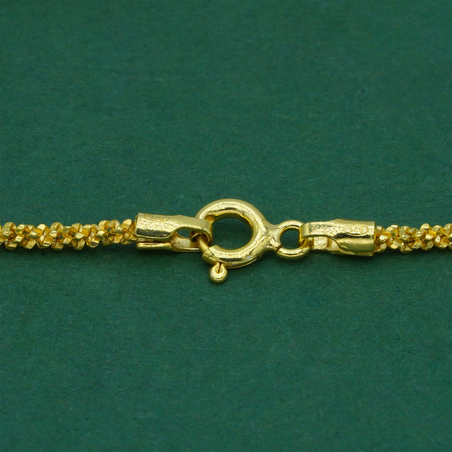 18k Gold Flash Plated Margherita Chain Anklet, Textured Sparkle Gold Anklet, Minimal Stacking Everyday Foot Jewellery