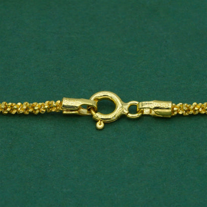 18k Gold Flash Plated Margherita Chain Anklet, Textured Sparkle Gold Anklet, Minimal Stacking Everyday Foot Jewellery
