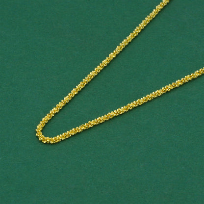 18k Gold Flash Plated Margherita Chain Necklace, Textured Sparkle Gold Chain, Minimal Stacking Everyday Jewellery