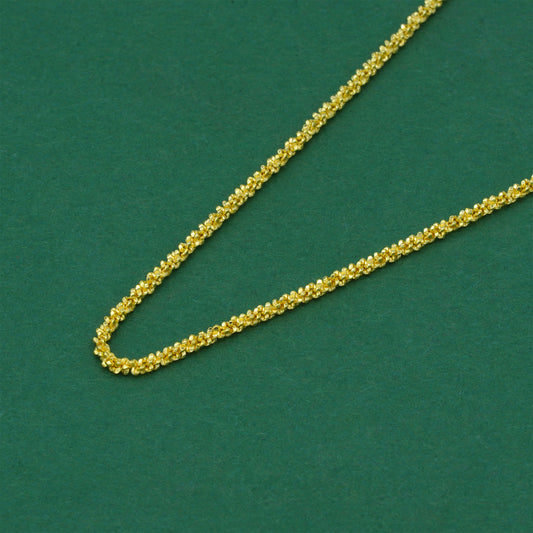 18k Gold Flash Plated Margherita Chain Necklace, Textured Sparkle Gold Chain, Minimal Stacking Everyday Jewellery
