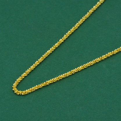 18k Gold Flash Plated Margherita Chain Necklace, Textured Sparkle Gold Chain, Minimal Stacking Everyday Jewellery