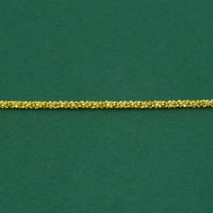 18k Gold Flash Plated Margherita Chain Necklace, Textured Sparkle Gold Chain, Minimal Stacking Everyday Jewellery