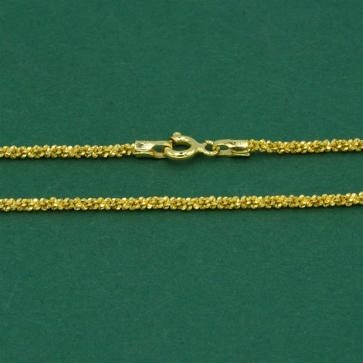 18k Gold Flash Plated Margherita Chain Necklace, Textured Sparkle Gold Chain, Minimal Stacking Everyday Jewellery
