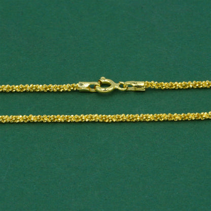 18k Gold Flash Plated Margherita Chain Necklace, Textured Sparkle Gold Chain, Minimal Stacking Everyday Jewellery