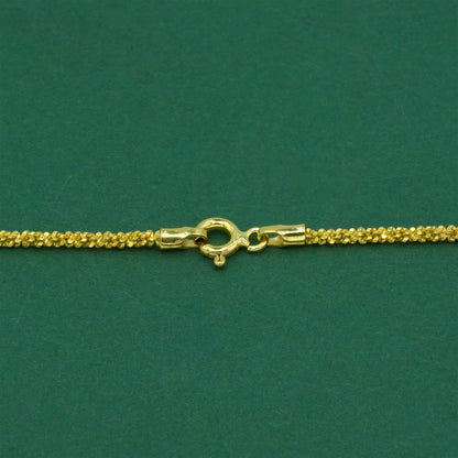 18k Gold Flash Plated Margherita Chain Necklace, Textured Sparkle Gold Chain, Minimal Stacking Everyday Jewellery