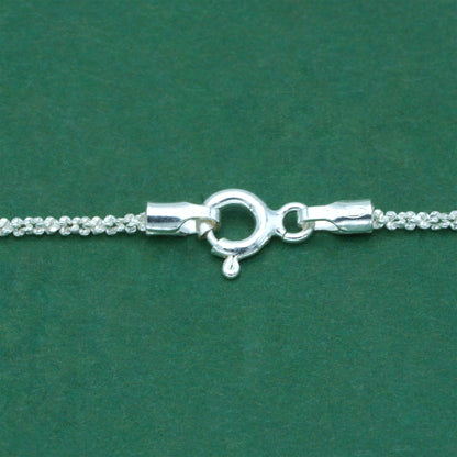 925 Sterling Silver Margherita Chain With Puffed Heart Pendant Necklace – Valentine’s Day Romantic Gift for Her, Minimalist Silver Jewellery
