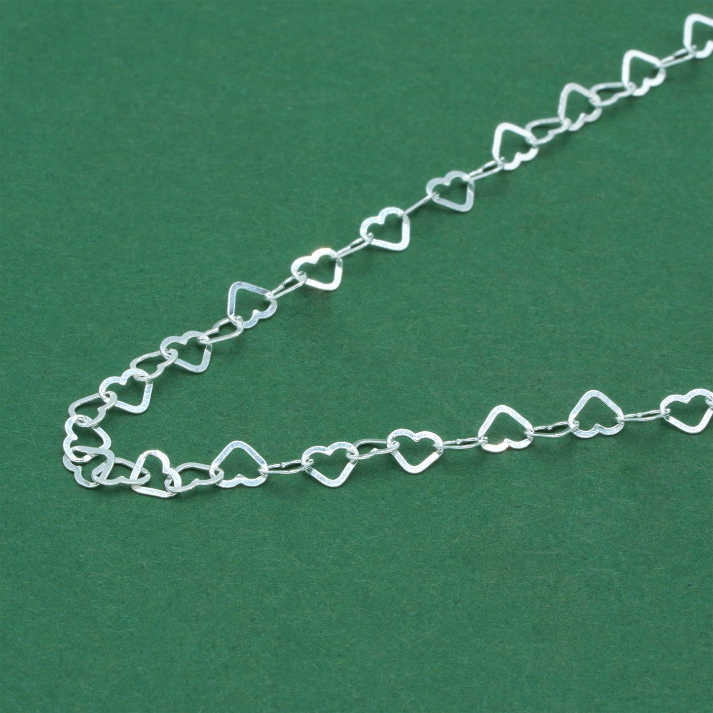 925 Sterling Silver Open Heart Chain Necklace, Polished Heart Link Silver Necklace, Minimal Romantic Layering Jewellery
