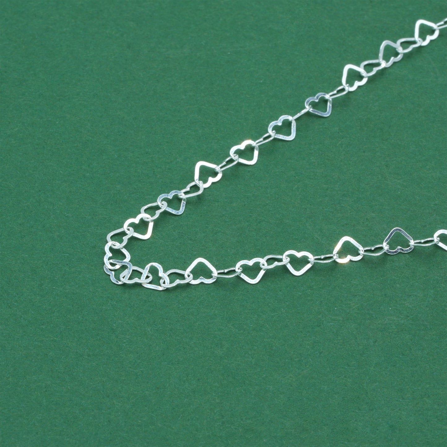 925 Sterling Silver Open Heart Chain Necklace, Polished Heart Link Silver Necklace, Minimal Romantic Layering Jewellery
