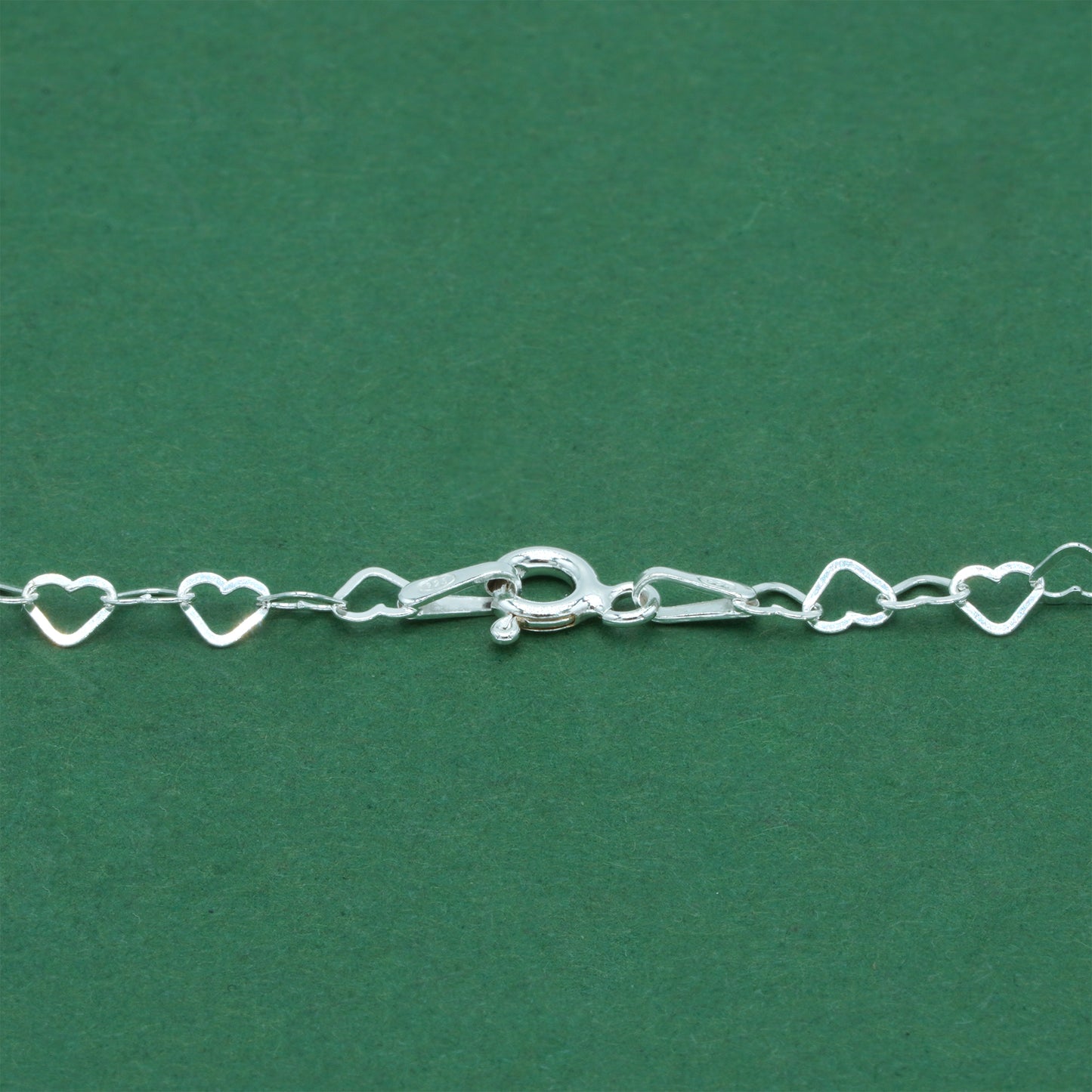 925 Sterling Silver Open Heart Chain Necklace, Polished Heart Link Silver Necklace, Minimal Romantic Layering Jewellery