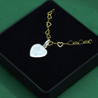 18k Flash Gold Plated Heart Link Chain With 925 Sterling Silver Flat Heart Pendant Necklace, Valentine’s Day Gift for Her, Supplied in Gift Box