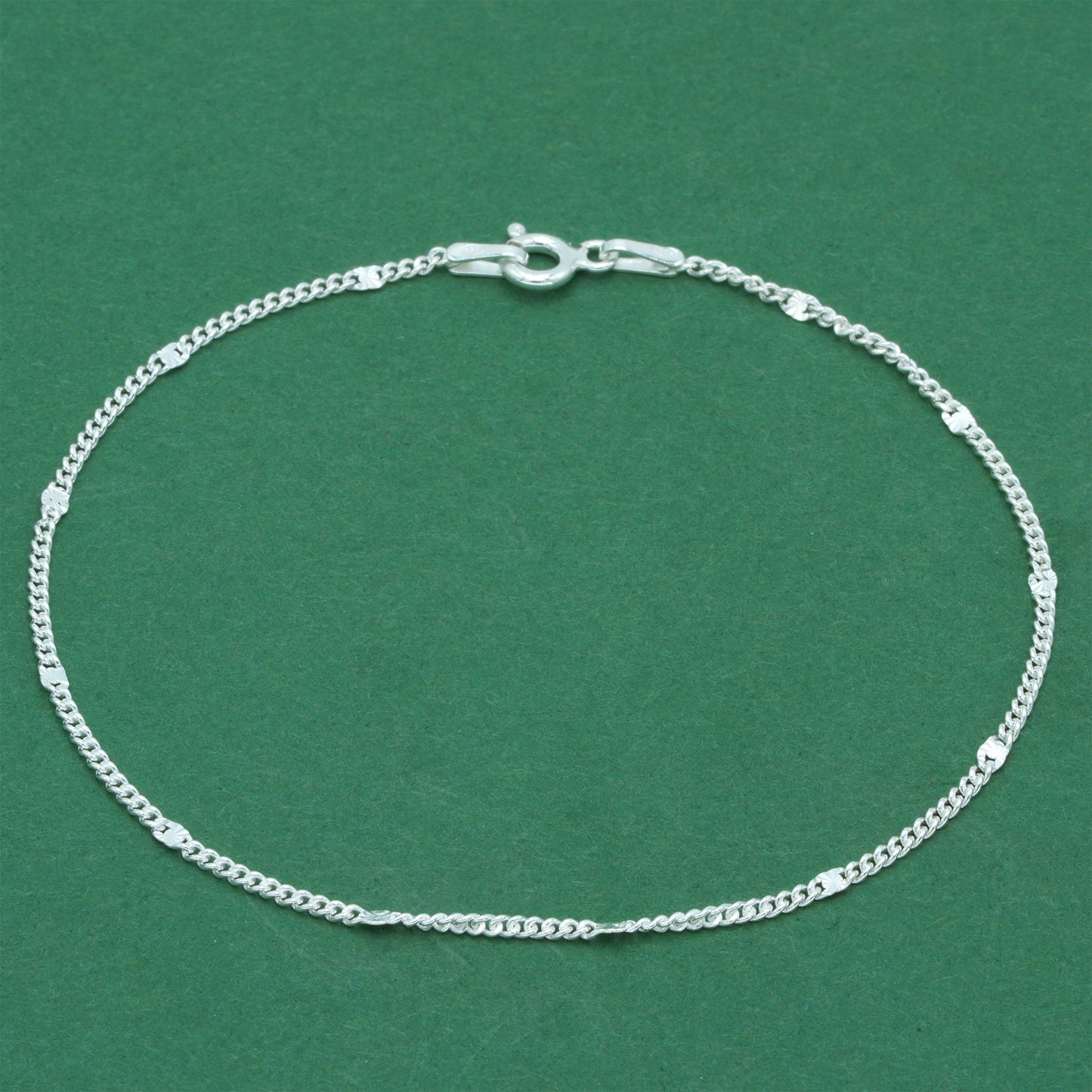 925 Sterling Silver Stamped Curb Chain Bracelet, Classic Textured Curb Link Bracelet, Minimal Everyday Jewellery