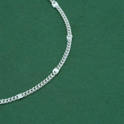 925 Sterling Silver Stamped Curb Chain Bracelet, Classic Textured Curb Link Bracelet, Minimal Everyday Jewellery