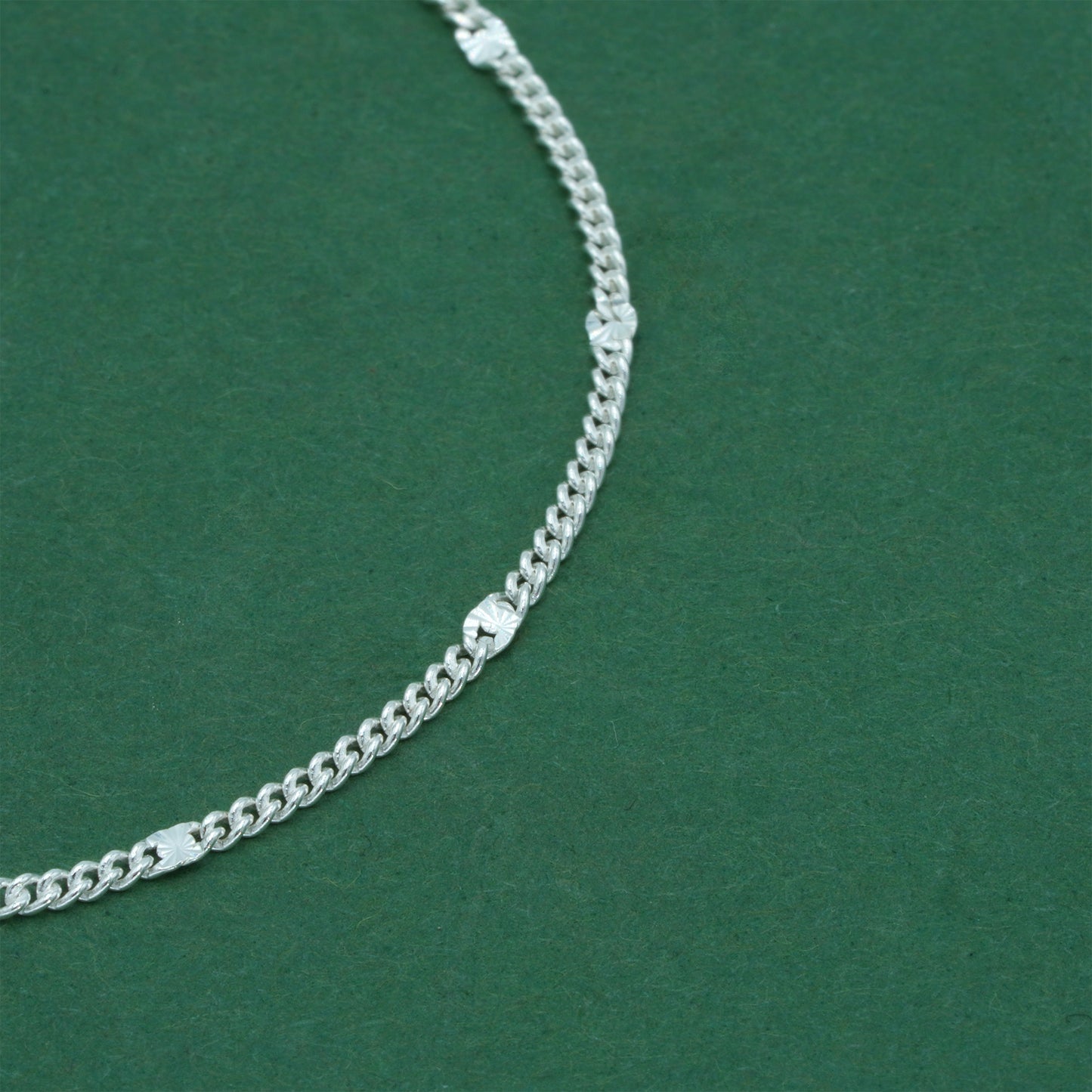 925 Sterling Silver Stamped Curb Chain Anklet, Classic Textured Curb Link Ankle Bracelet, Minimal Everyday Jewellery
