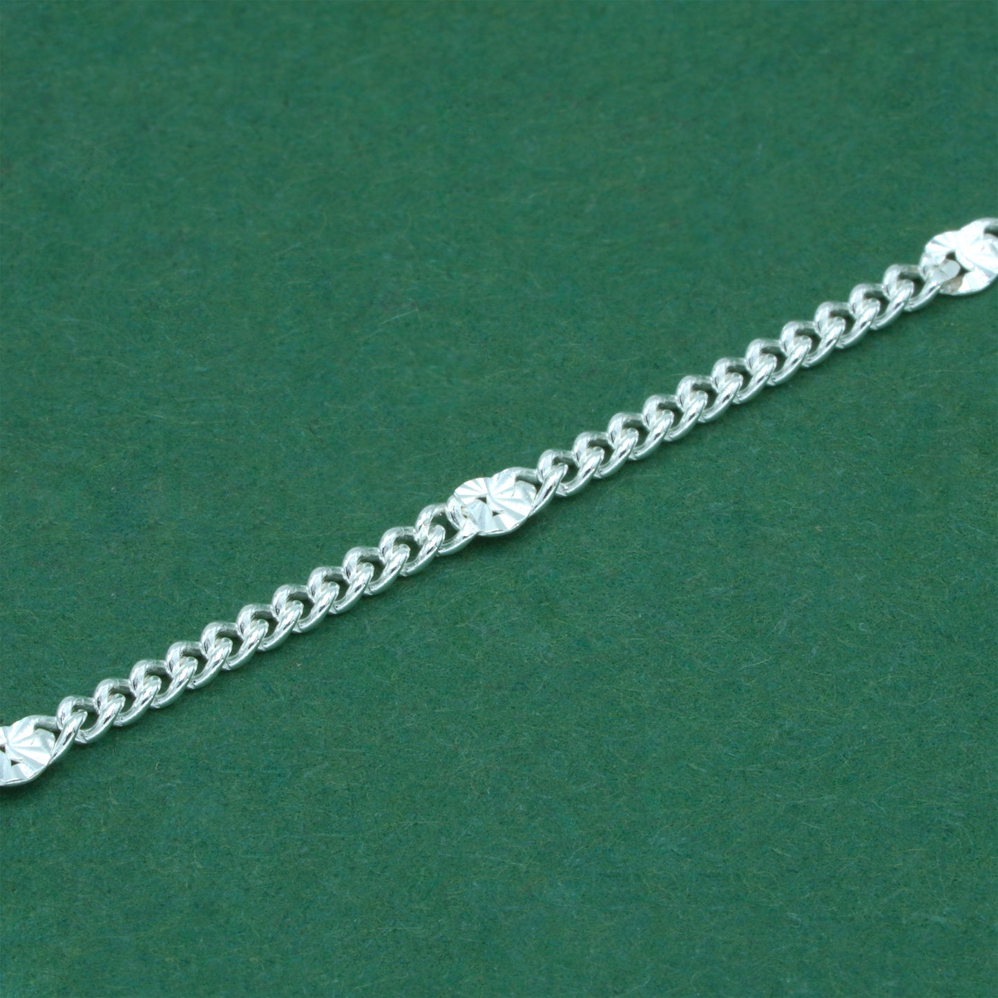 925 Sterling Silver Stamped Curb Chain With Heart Pendant Necklace Diamond Cut – Valentine’s Day Romantic Gift for Her, Minimalist Love Jewellery
