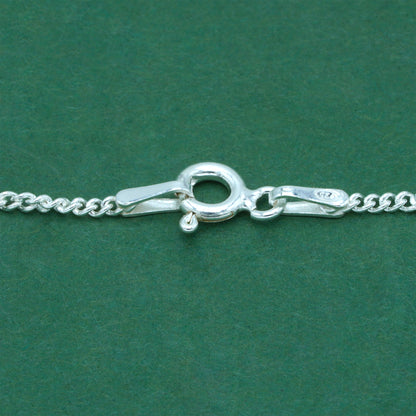 925 Sterling Silver Stamped Curb Chain With Heart Pendant Necklace Diamond Cut – Valentine’s Day Romantic Gift for Her, Minimalist Love Jewellery