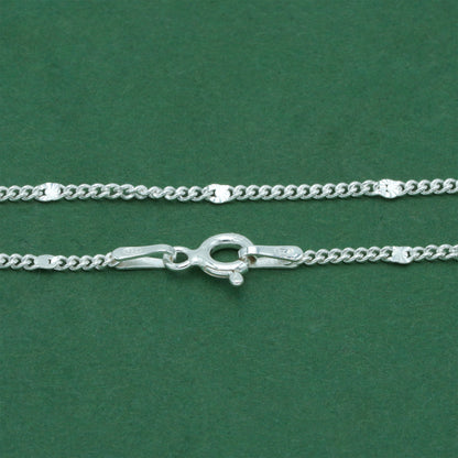925 Sterling Silver Stamped Curb Chain Necklace, Classic Textured Curb Link Necklace, Minimal Everyday Jewellery