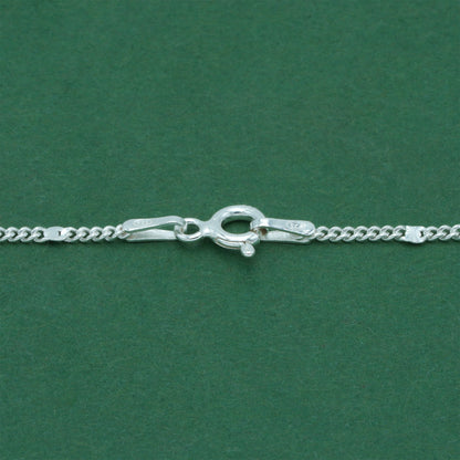 925 Sterling Silver Stamped Curb Chain Necklace, Classic Textured Curb Link Necklace, Minimal Everyday Jewellery