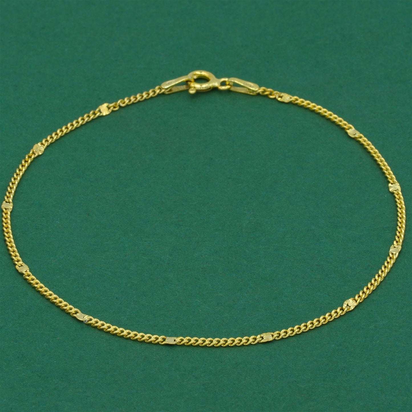 18k Gold Flash Plated Stamped Curb Chain Bracelet, Classic Textured Curb Link Gold Bracelet, Minimal Everyday Jewellery
