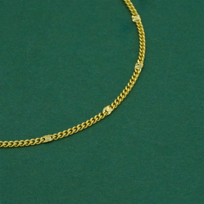 18k Gold Flash Plated Stamped Curb Chain Bracelet, Classic Textured Curb Link Gold Bracelet, Minimal Everyday Jewellery