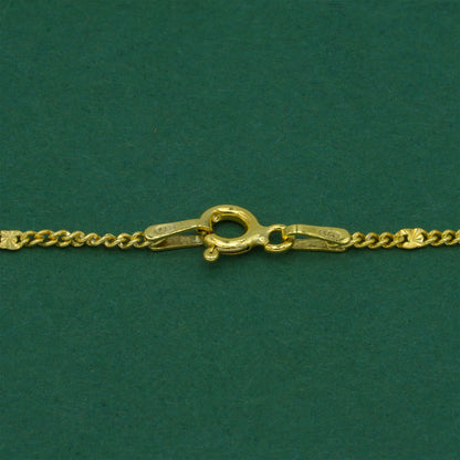 18k Gold Flash Plated Stamped Curb Chain Anklet, Classic Textured Curb Link Gold Ankle Bracelet, Minimal Everyday Jewellery