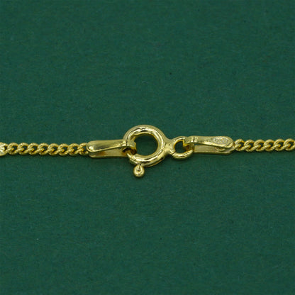 18k Gold Flash Plated Stamped Curb Chain Necklace, Classic Textured Curb Link Gold Necklace, Minimal Everyday Jewellery