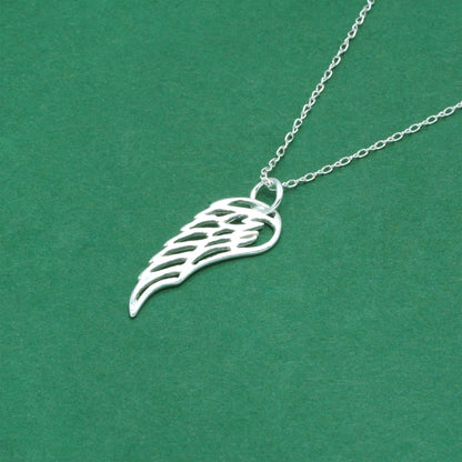925 Sterling Silver Trace Cable Chain with Wing Pendant Necklace, Minimalist Symbolic Jewellery for Her