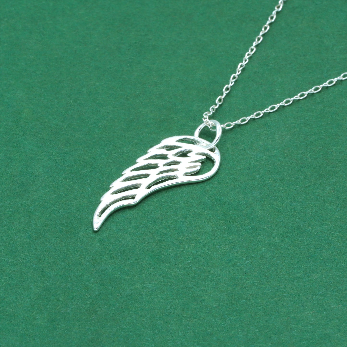 925 Sterling Silver Trace Cable Chain with Wing Pendant Necklace, Minimalist Symbolic Jewellery for Her