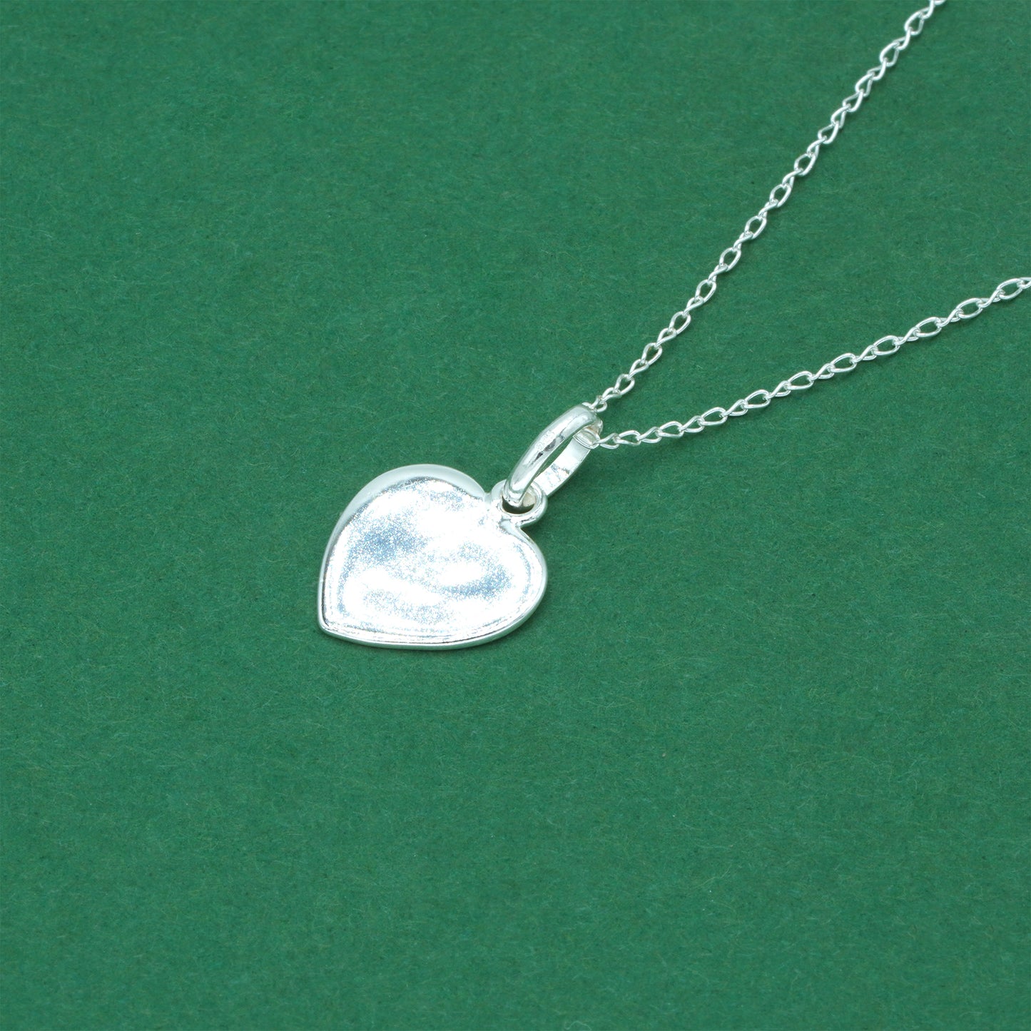 925 Sterling Silver Trace Cable Chain with Flat Heart Pendant Necklace, Minimalist Romantic Jewellery for Her